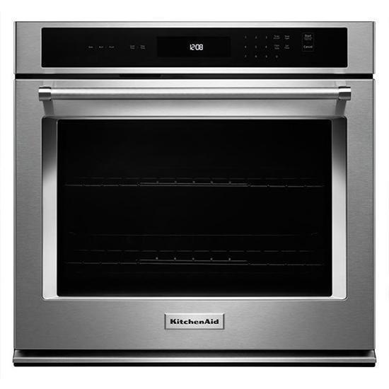 KitchenAid - 5 cu. ft Single Wall Oven in Stainless - KOST100ESS