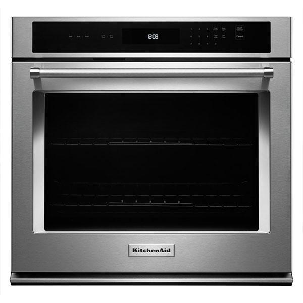 KitchenAid - 5 cu. ft Single Wall Oven in Stainless - KOST100ESS