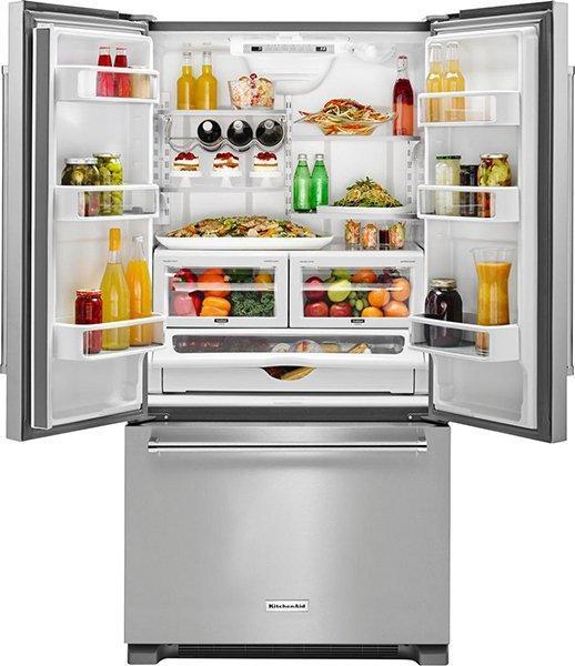 KitchenAid - 35.75 Inch 21.94 cu. ft French Door Refrigerator in Stainless - KRFC302ESS