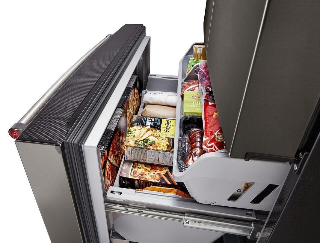 KitchenAid - 35.8125 Inch 23.8 cu. ft French Door Refrigerator in Black Stainless - KRFC704FBS