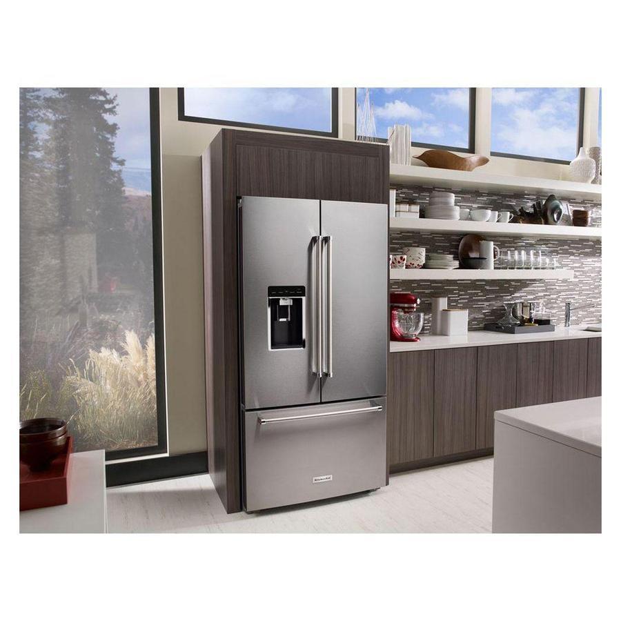 KitchenAid - 35.8 Inch 23.8 cu. ft French Door Refrigerator in Stainless - KRFC704FPS
