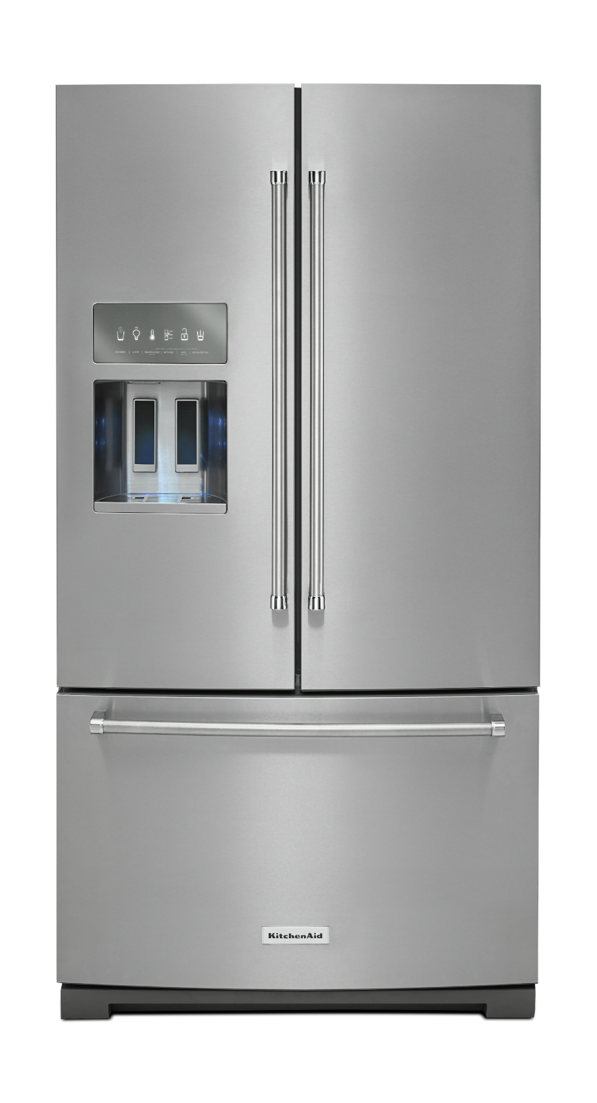 KitchenAid - 35.63 Inch 26.8 cu. ft French Door Refrigerator in Stainless - KRFF507ESS