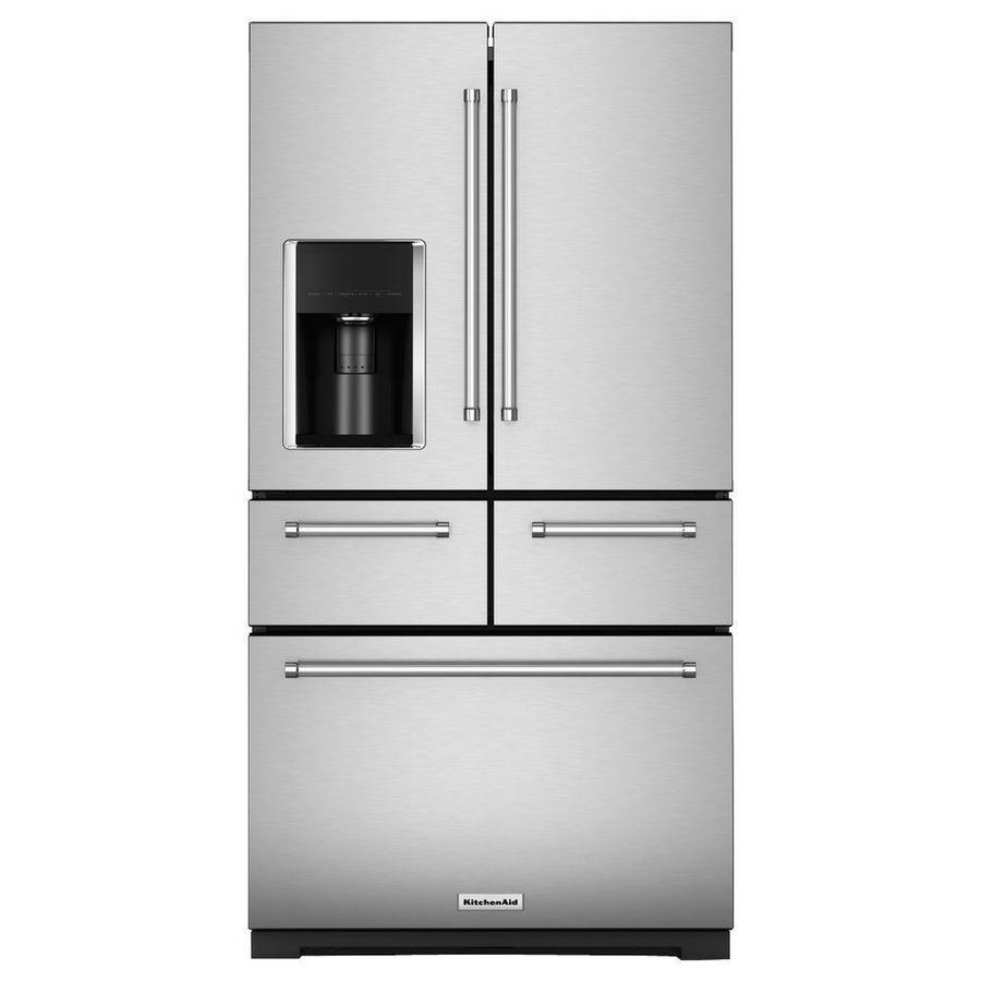 KitchenAid - 36 Inch 25.76 cu. ft French Door Refrigerator in Stainless - KRMF706ESS