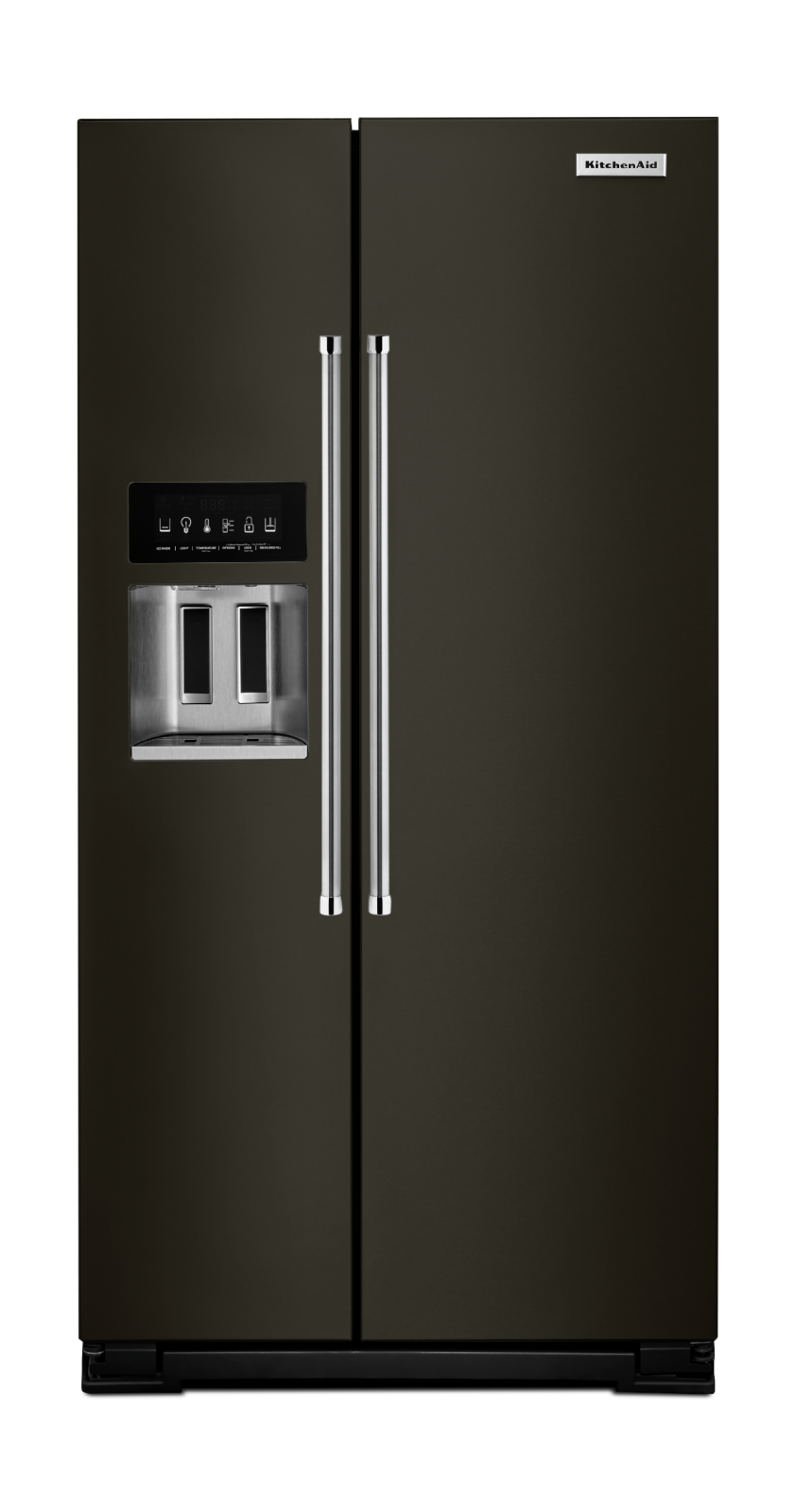 KitchenAid - 35.75 Inch 22.65 cu. ft Side by Side Refrigerator in Black Stainless - KRSC503EBS