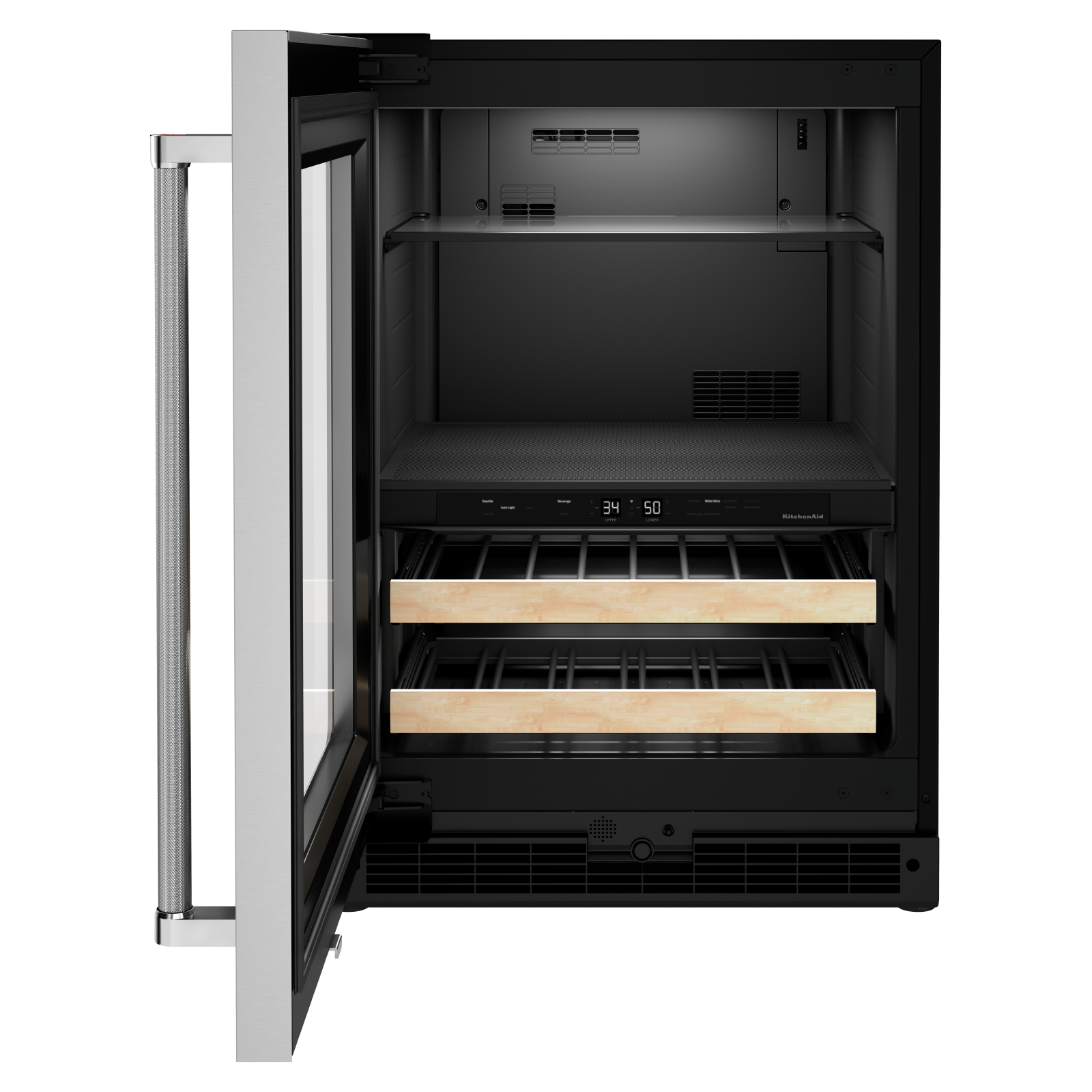 KitchenAid - 23.875 Inch 4.89 cu. ft Beverage Centre Refrigerator in Stainless - KUBL214KSB