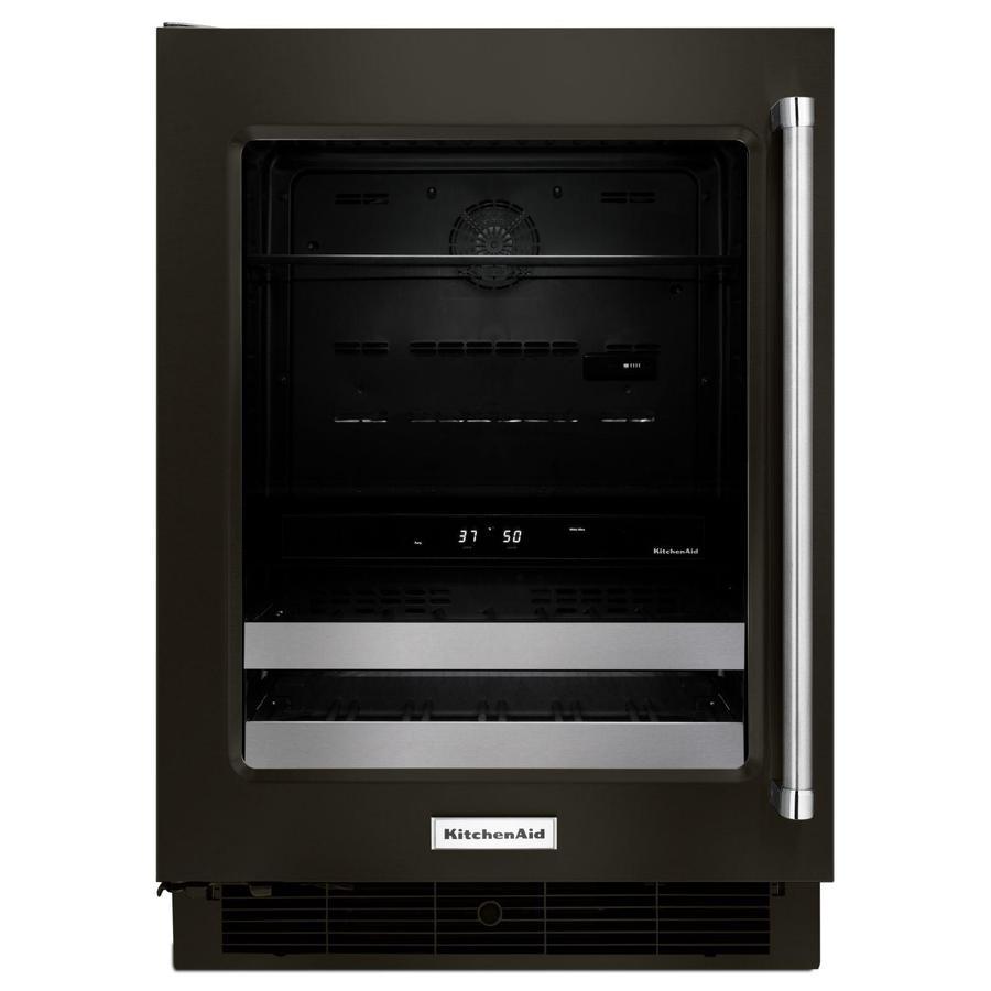 KitchenAid - 23.75 Inch 4.8 cu. ft Beverage Center Refrigerator in Black Stainless - KUBL304EBS