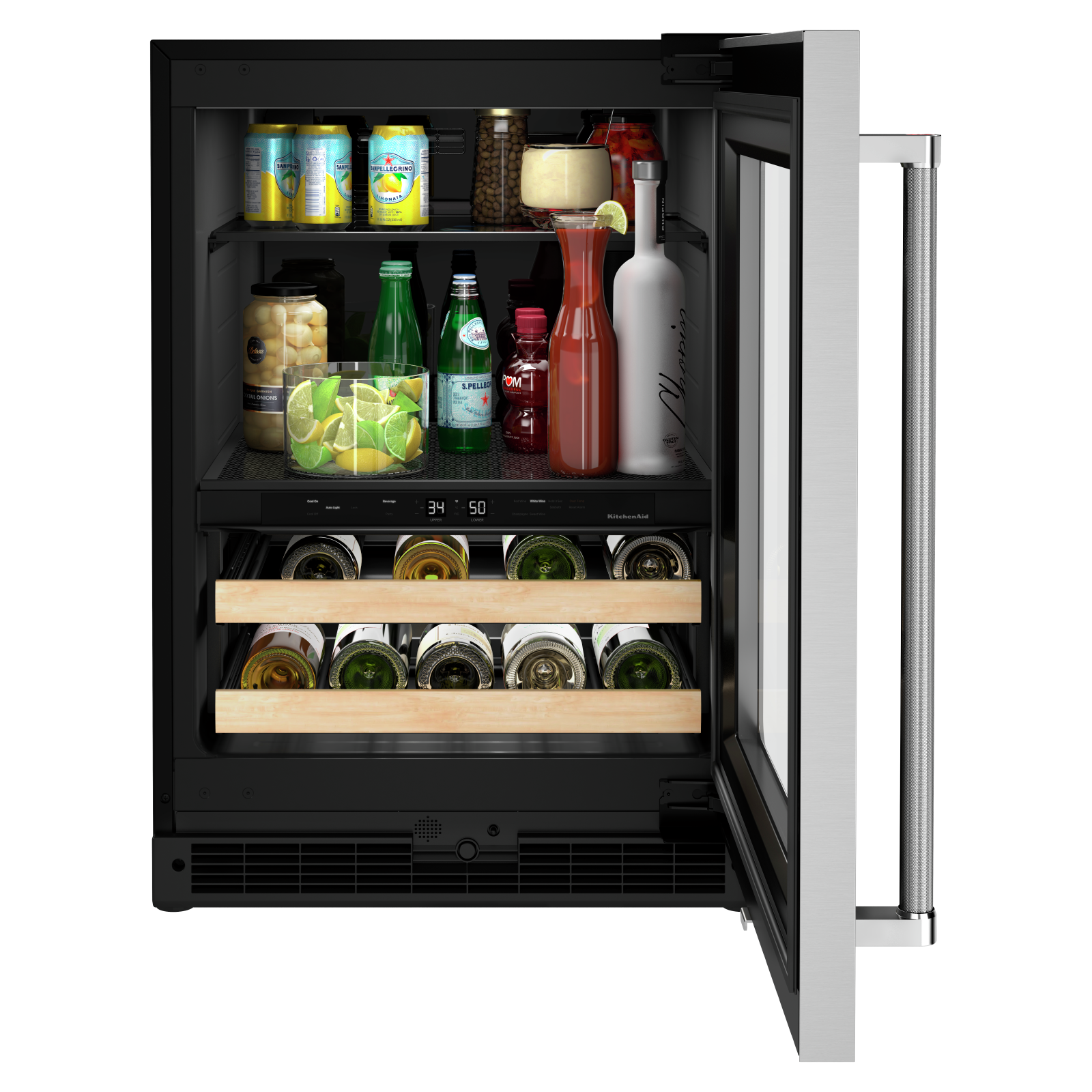 KitchenAid - 23.875 Inch 4.89 cu. ft Beverage Centre Refrigerator in Panel Ready - KUBR214KSB