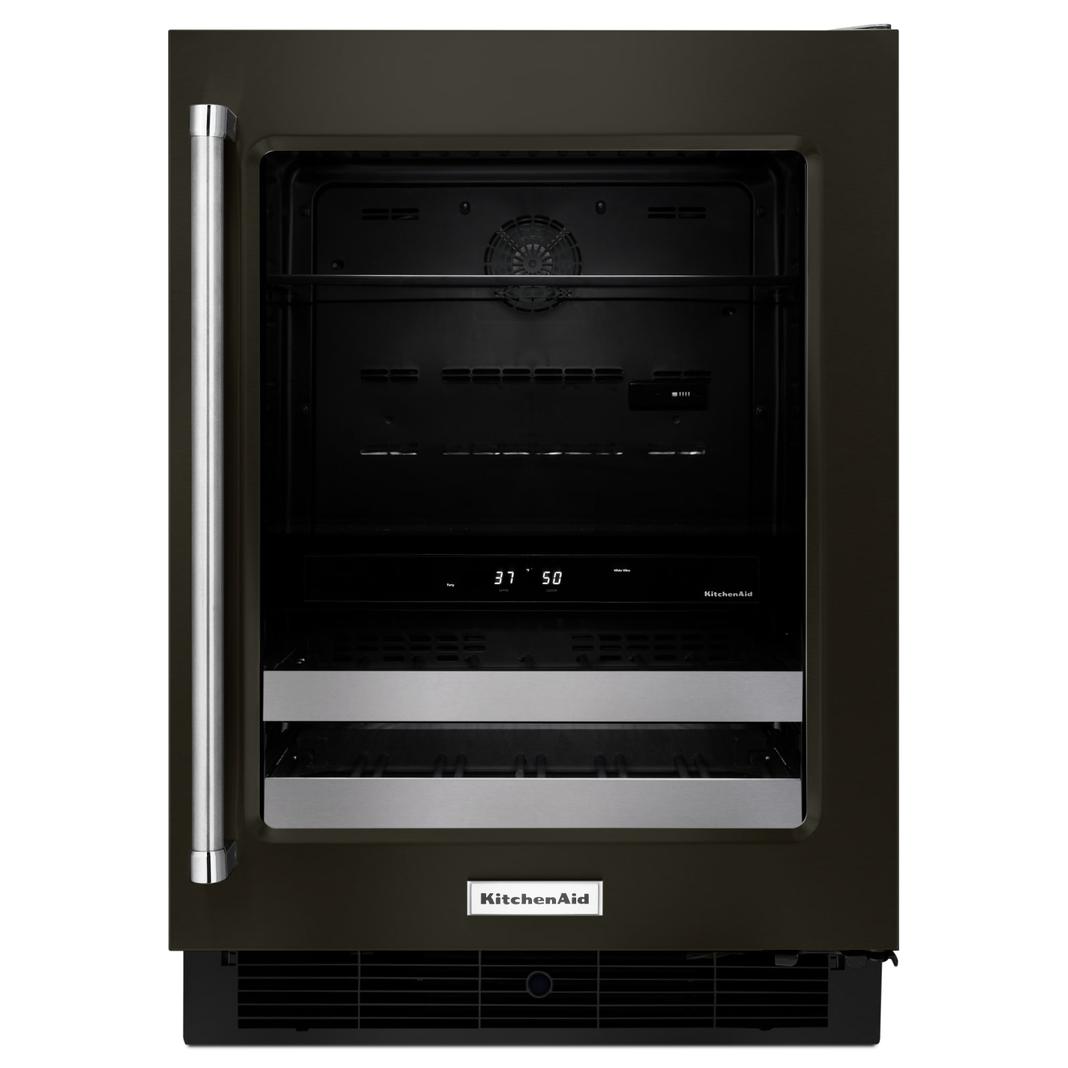 KitchenAid - 23.75 Inch 4.8 cu. ft Beverage Center Refrigerator in Black Stainless - KUBR304EBS