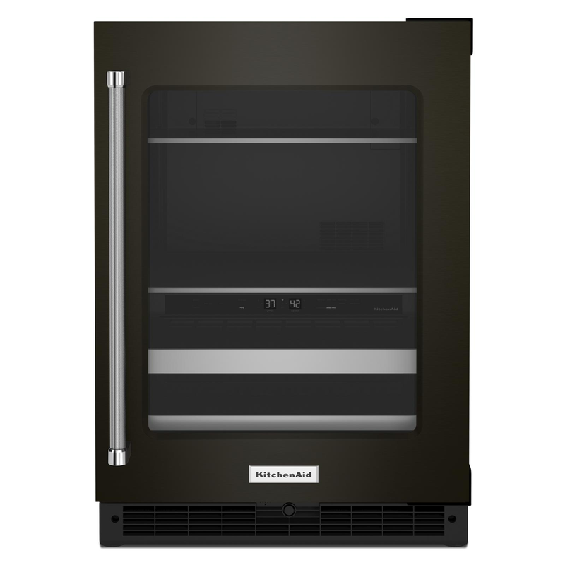 KitchenAid - 23.875 Inch 4.89 cu. ft Beverage Centre Refrigerator in Black Stainless - KUBR314KBS