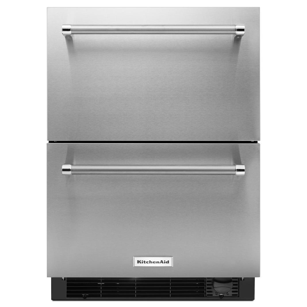 KitchenAid - 23.75 Inch 4.7 cu. ft Double Drawer Refrigerator in Stainless - KUDF204ESB