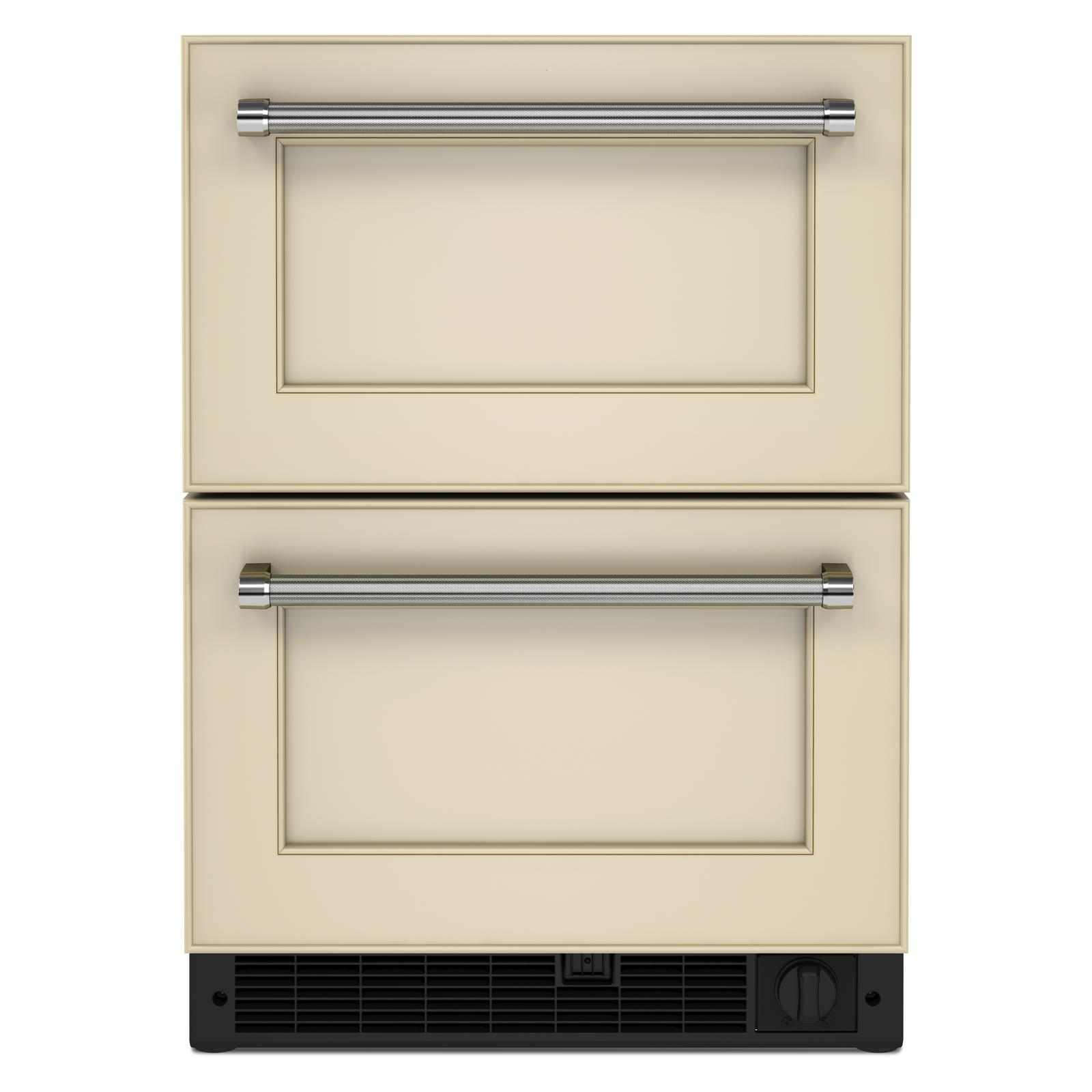 KitchenAid - 23.875 Inch 4.29 cu. ft Undercounter Double-Drawer Refrigerator in Panel Ready - KUDF204KPA