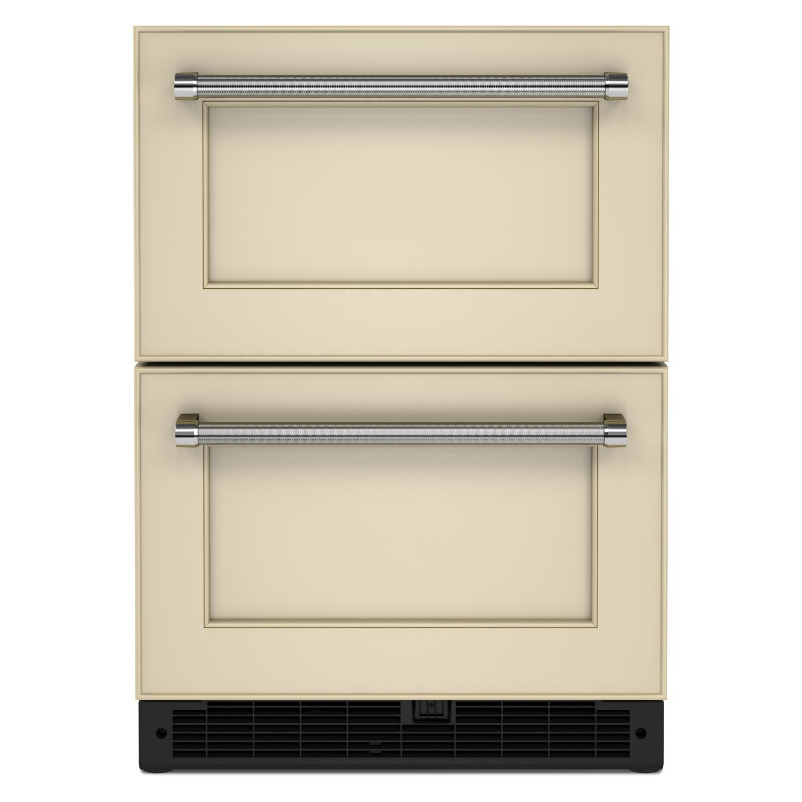 KitchenAid - 23.875 Inch 4.4 cu. ft Undercounter Double-Drawer Refrigerator in Panel Ready - KUDR204KPA