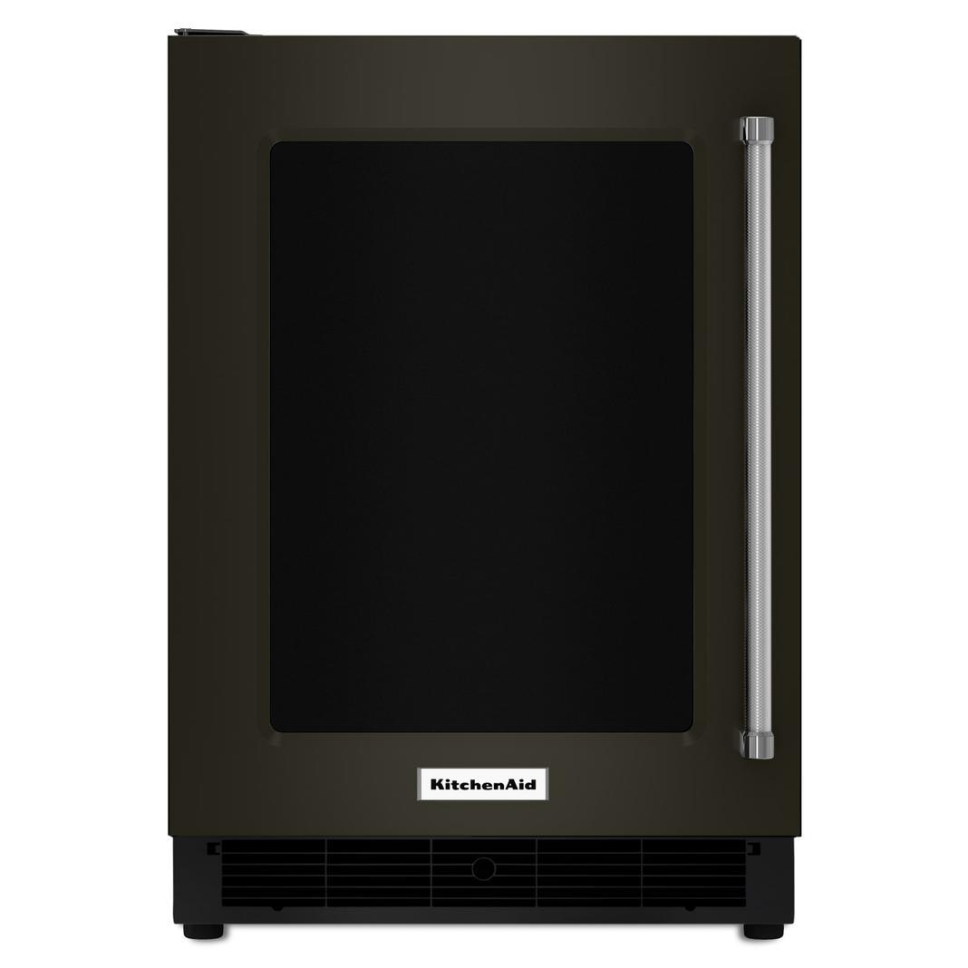 KitchenAid - 23.75 Inch 5.1 cu. ft Mini Fridge Refrigerator in Black Stainless - KURL304EBS