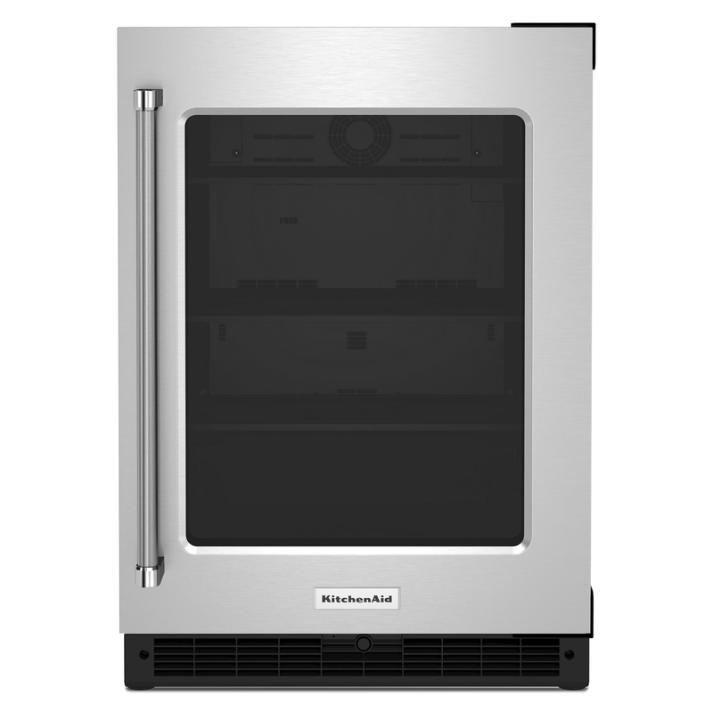 KitchenAid - 23.88 Inch 5.2 cu. ft Undercounter Refrigerator in Stainless (Open Box) - KURR214KSB