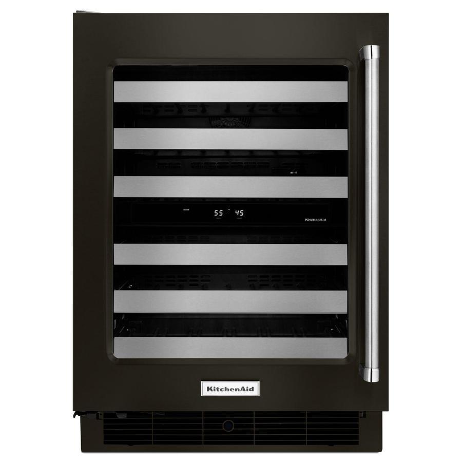 KitchenAid - 23.75 Inch 4.7 cu. ft Wine Cellar Refrigerator in Black Stainless - KUWL304EBS