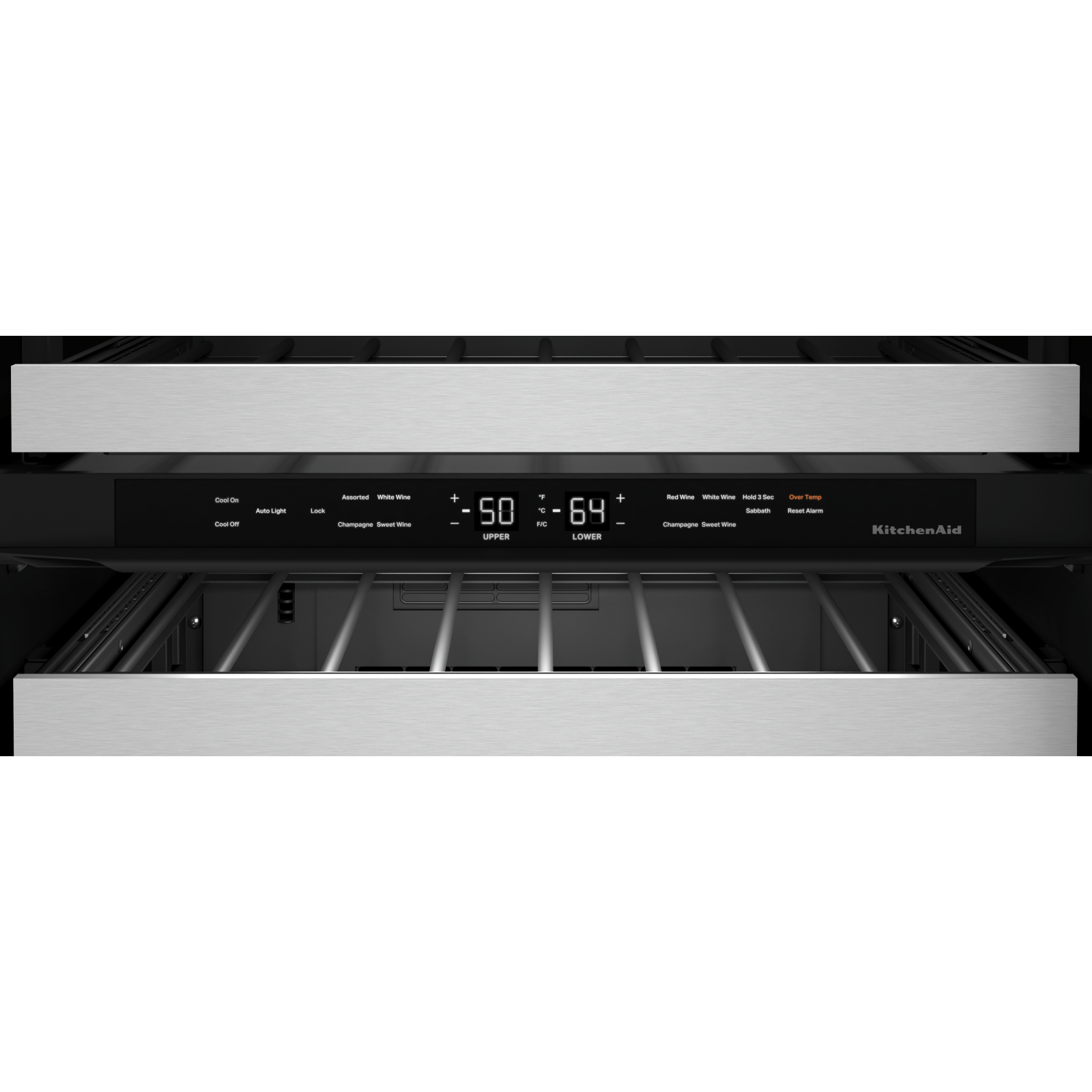 KitchenAid - 23.875 Inch 4.97 cu. ft Undercounter Wine Fridge Refrigerator in Black Stainless - KUWL314KBS