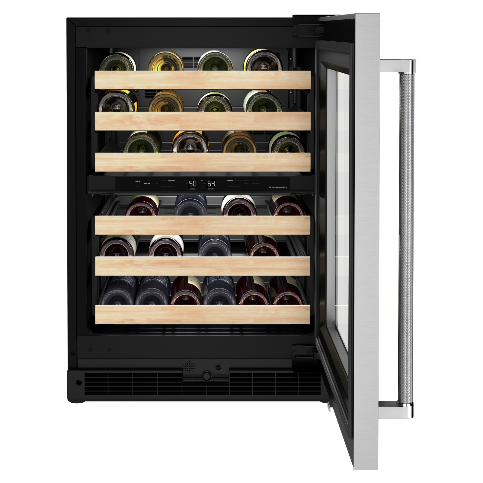 KitchenAid - 23.875 Inch 4.97 cu. ft Undercounter Wine Fridge Refrigerator in Stainless - KUWR214KSB