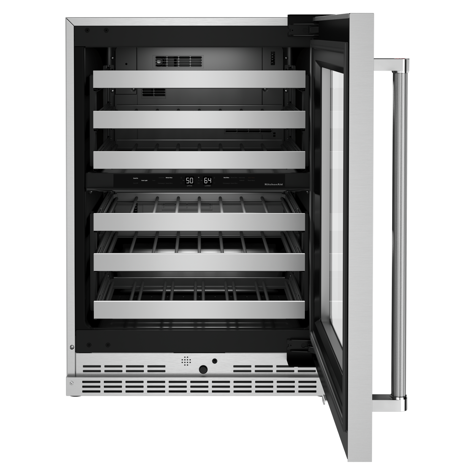 KitchenAid - 23.875 Inch 4.97 cu. ft Undercounter Wine Fridge Refrigerator in Stainless - KUWR314KSS