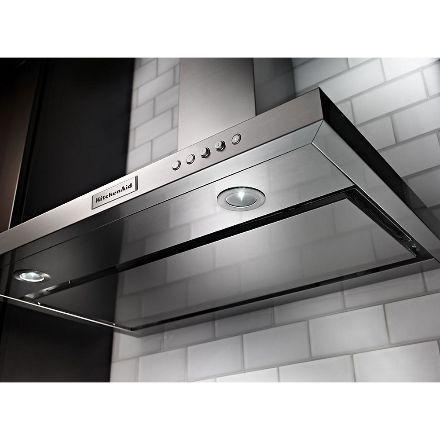 KitchenAid - 30 Inch 400 CFM Wall Mount and Chimney Range Vent in Stainless - KVWB400DSS