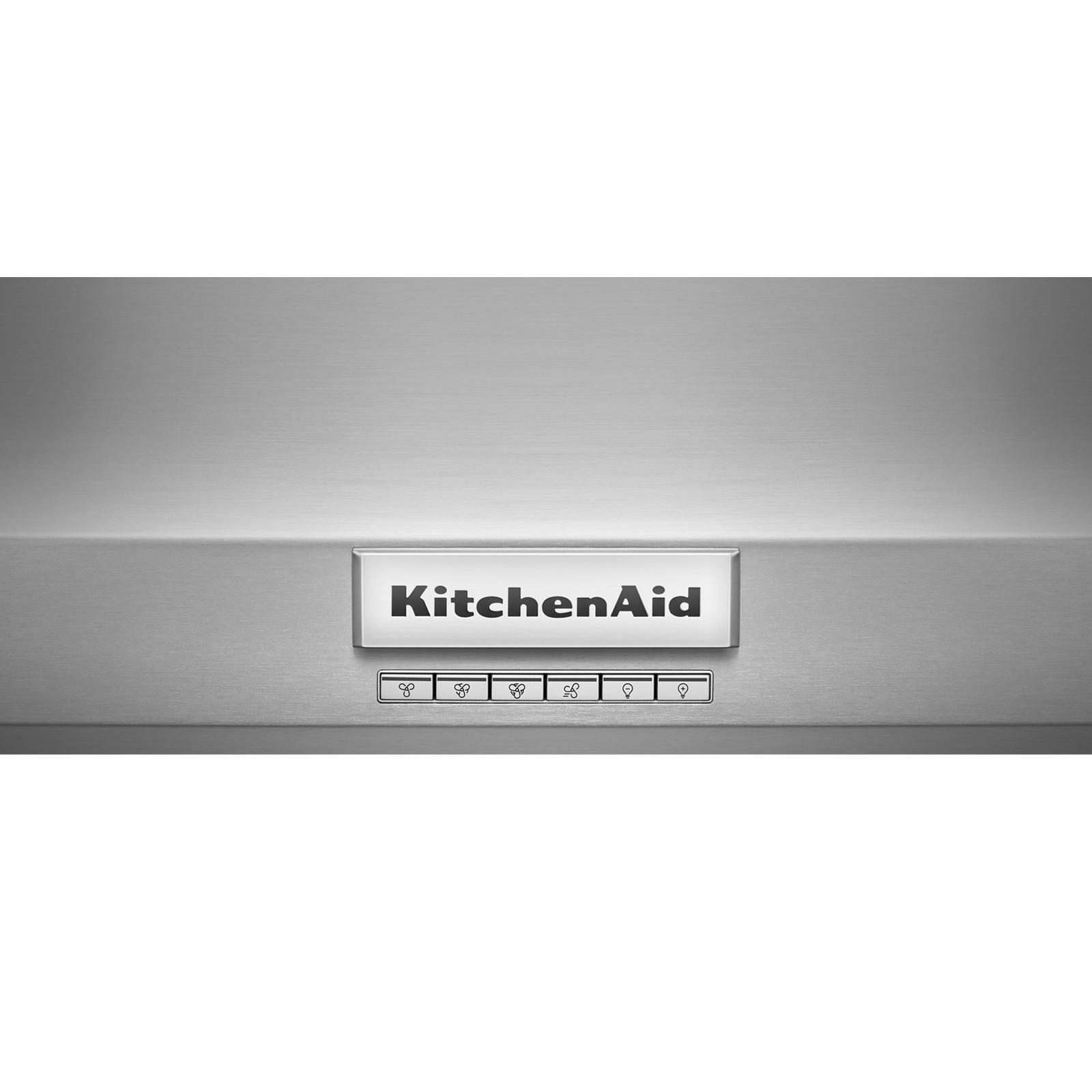 KitchenAid - 36 Inch 585 or 1170 CFM Wall Mount and Chimney Range Vent in Stainless - KVWC956KSS