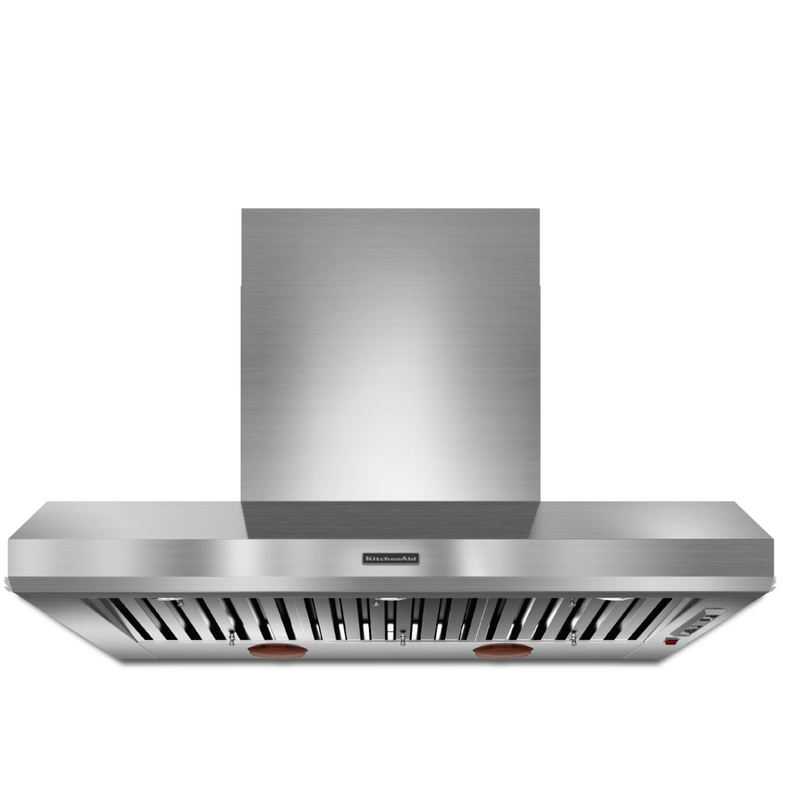 KitchenAid - 48 Inch 1200 CFM Wall Mount and Chimney Range Vent in Stainless - KXW9748YSS