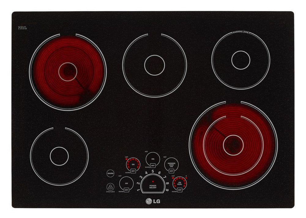 LG 30.8 inch wide Electric Cooktop in Black LCE3010SB