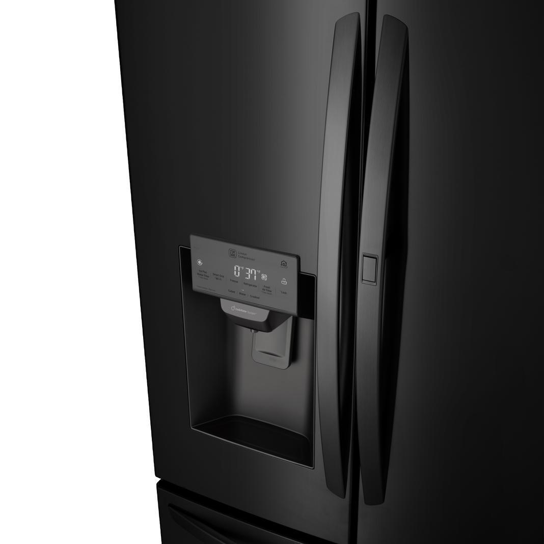 LG - 35.8 Inch 27.7 cu. ft French Door Refrigerator in Black - LFXS28566M