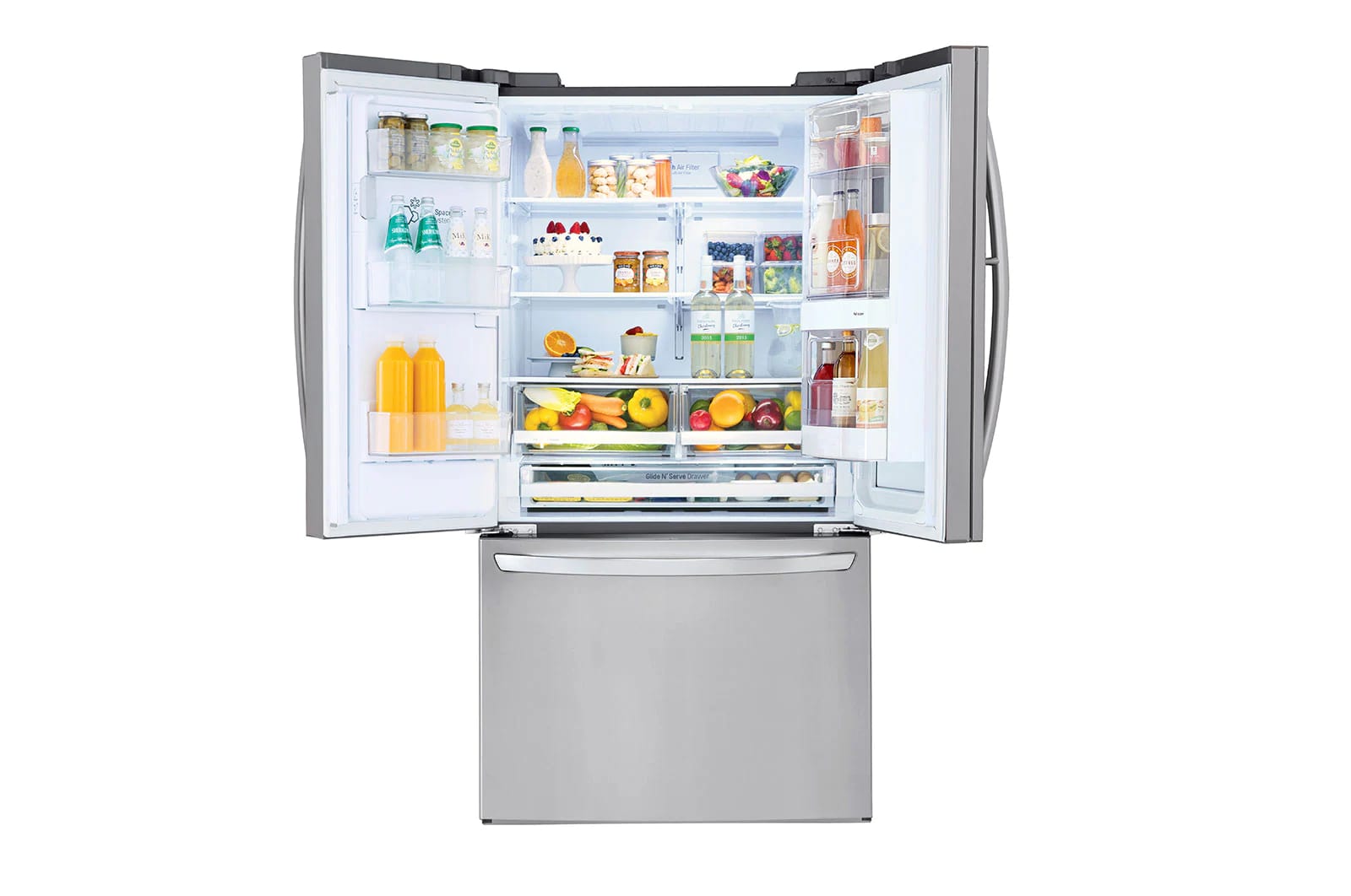 LG - 35.75 Inch 27.5 cu. ft French Door Refrigerator in Stainless - LFXS28596S