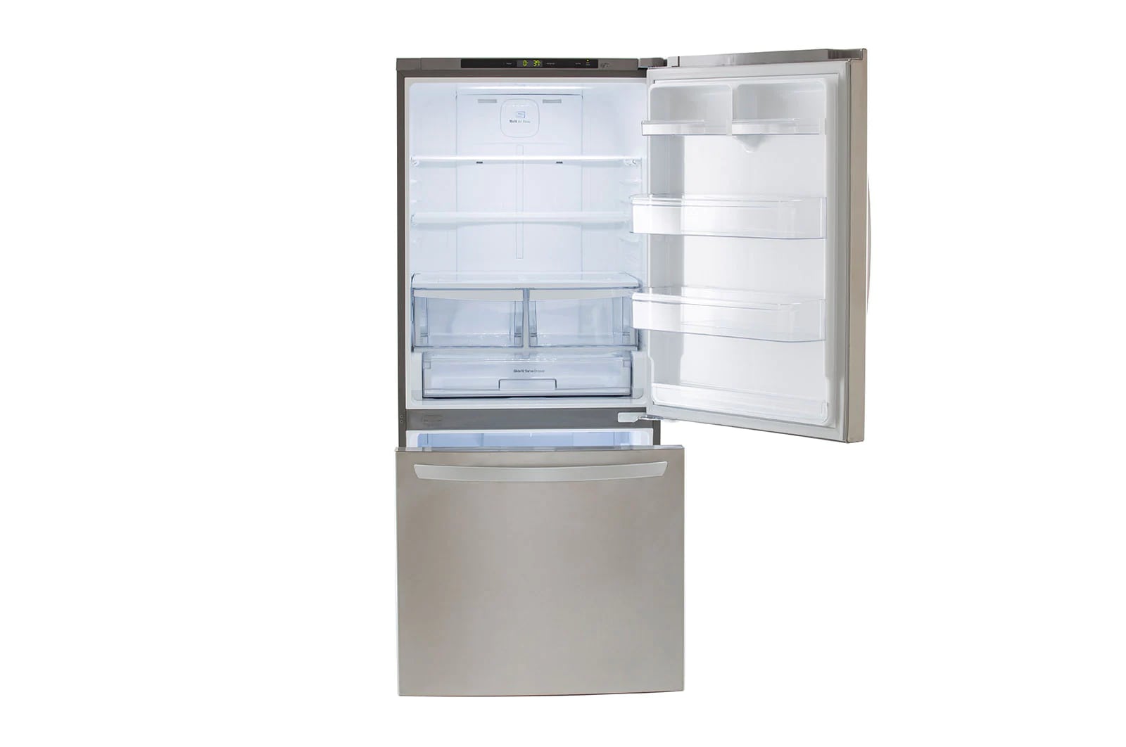 LG - 29.75 Inch 22.1 cu. ft Bottom Mount Refrigerator in Stainless - LRDNS2200S