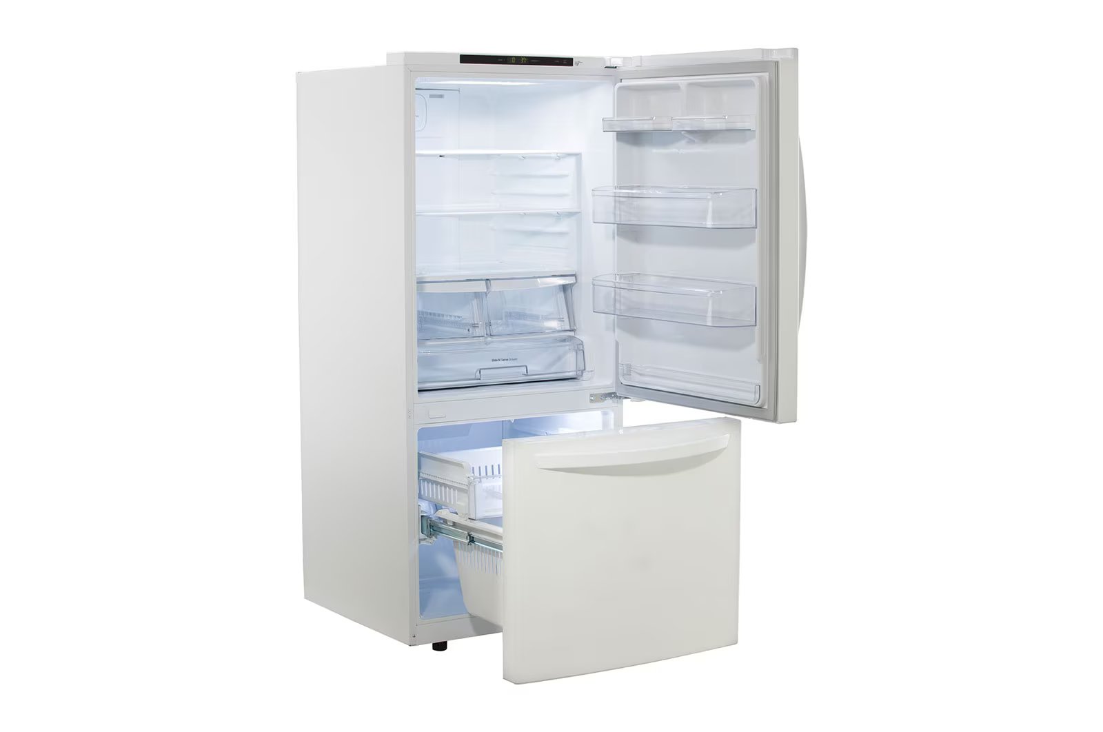 LG - 29.75 Inch 22.1 cu. ft Bottom Mount Refrigerator in White - LRDNS2200W