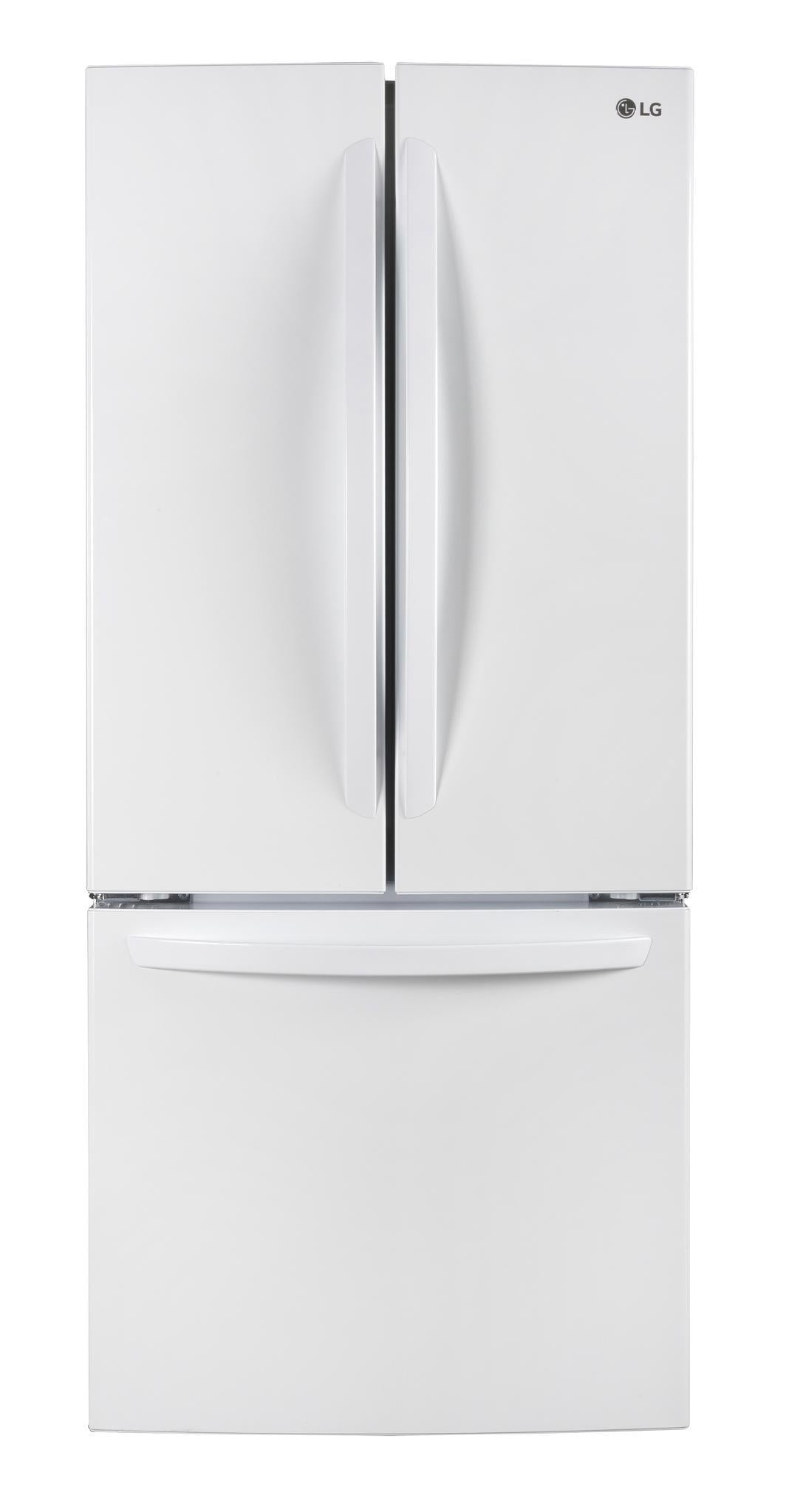 LG - 29.8 Inch 21.8 cu. ft French Door Refrigerator in White - LRFNS2200W