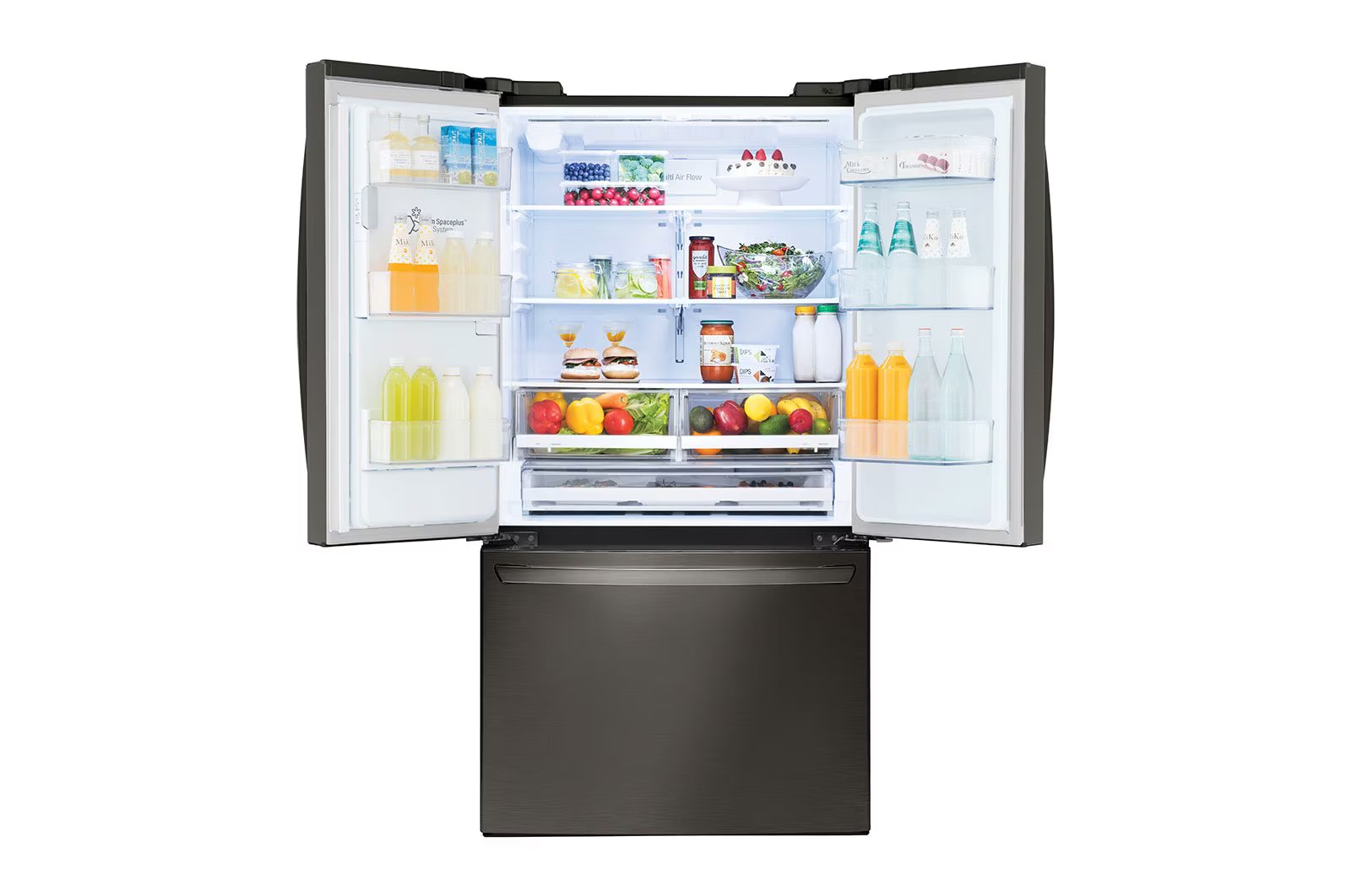 LG - 35.75 Inch 27.7 cu. ft French Door Refrigerator in Black Stainless - LRFS28XBD