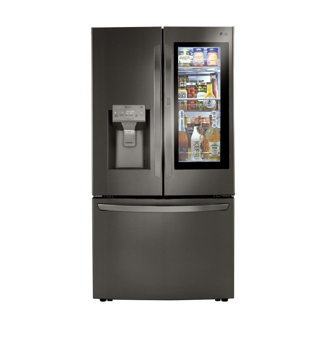 LG - 35.8 Inch 23.5 cu. ft French Door Refrigerator in Black Stainless - LRFVC2406D
