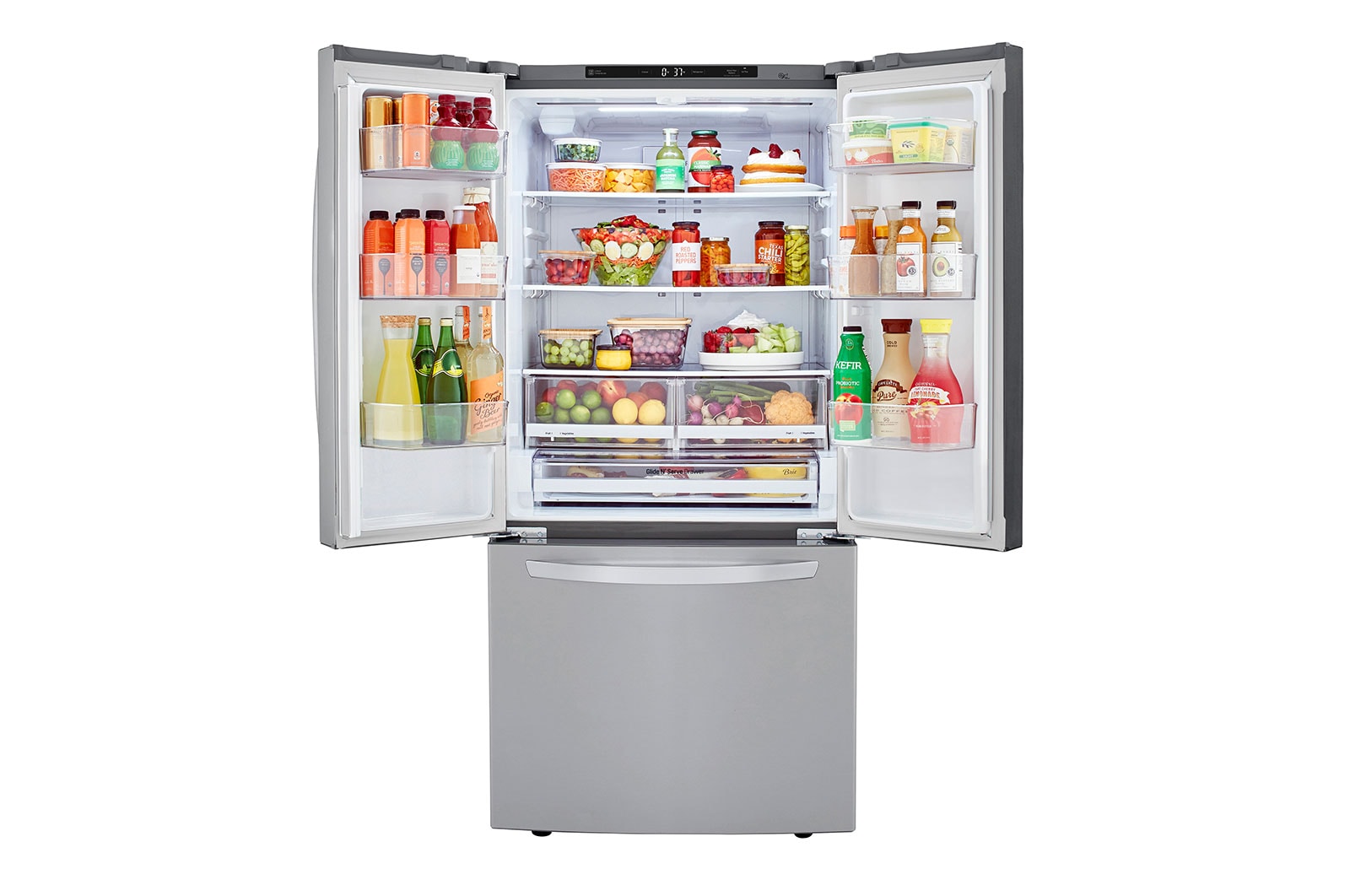 LG - 32.75 Inch 25.1 cu. ft French Door Refrigerator in Stainless - LRFVS2503S