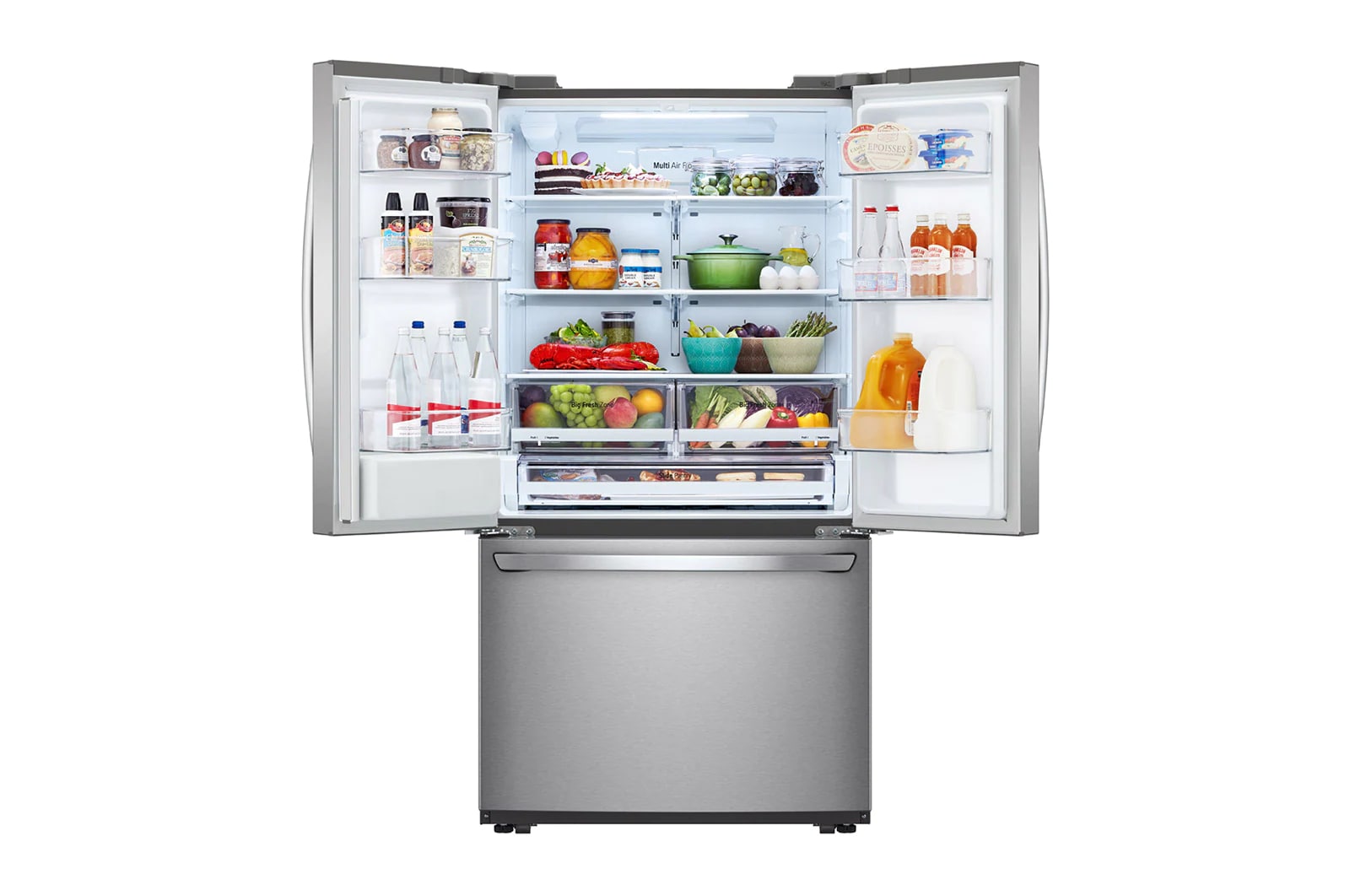 LG - 35.75 Inch 29 cu. ft French Door Refrigerator in Stainless - LRFWS2906S