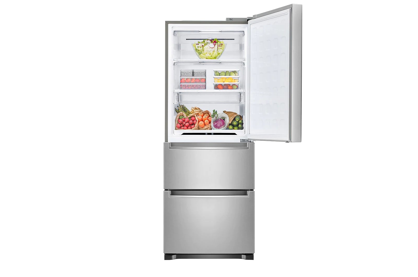 LG - 26.25 Inch 11.7 cu. ft Bottom Mount Refrigerator in Silver - LRKNS1205V