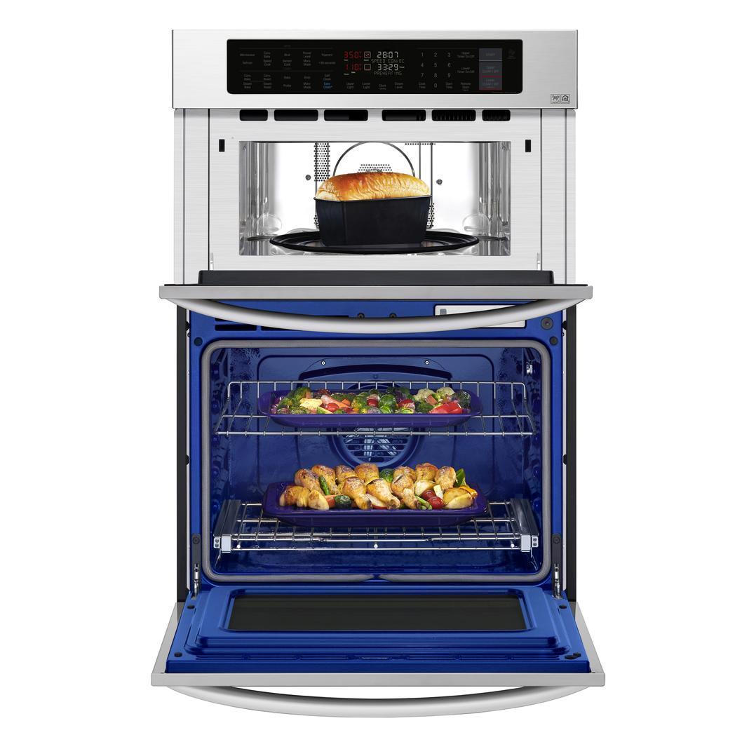 LG - 6.4 cu. ft Combination Wall Oven in Stainless - LWC3063ST
