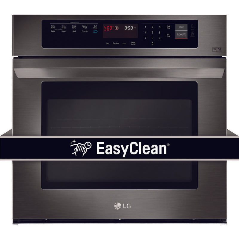 LG - 4.7 cu. ft Single Wall Oven in Black Stainless - LWS3063BD