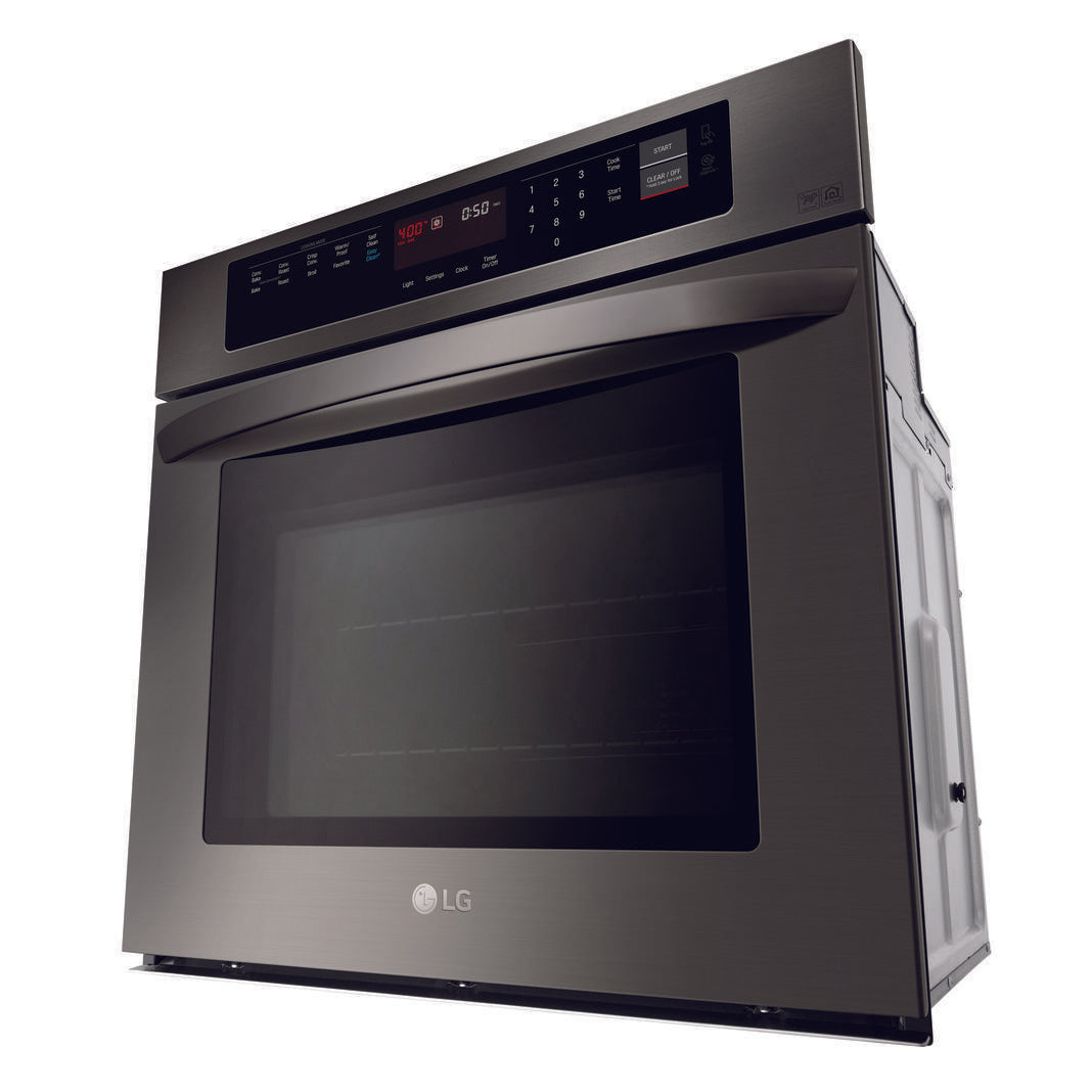 LG - 4.7 cu. ft Single Wall Oven in Black Stainless - LWS3063BD