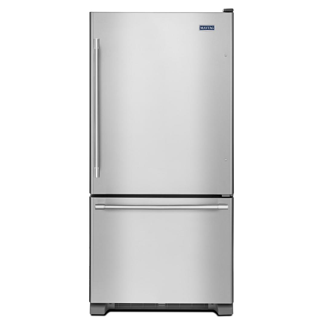 Maytag - 32.63 Inch 22.07 cu. ft Bottom Mount Refrigerator in Stainless - MBF2258FEZ