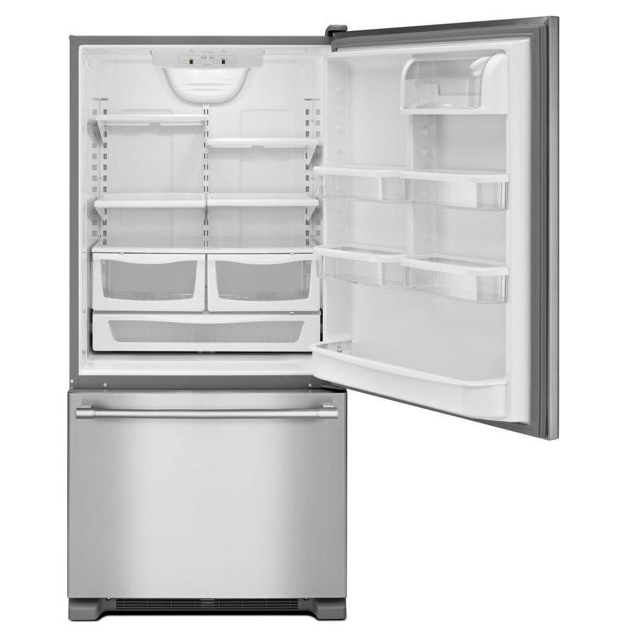 Maytag - 32.63 Inch 22.07 cu. ft Bottom Mount Refrigerator in Stainless - MBF2258FEZ