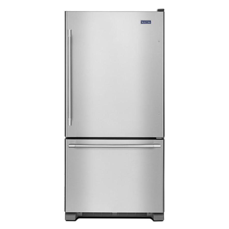 Maytag - 30 Inch 18.67 cu. ft Bottom Mount Refrigerator in Stainless - MBL1957FEZ