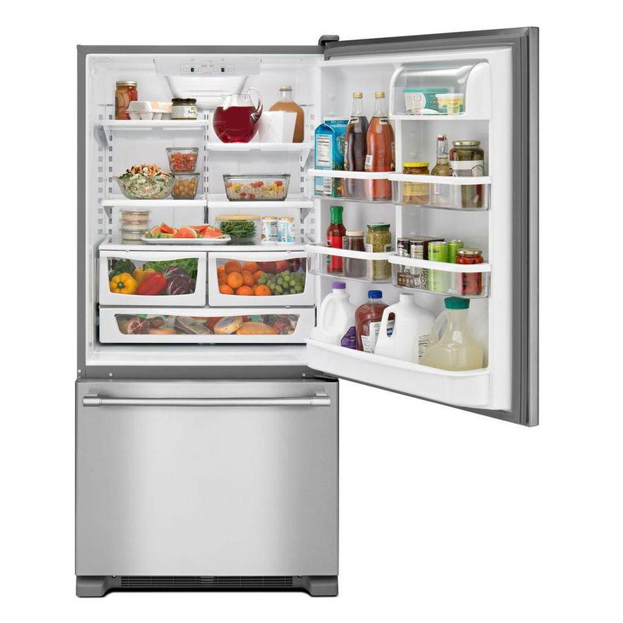 Maytag - 30 Inch 18.67 cu. ft Bottom Mount Refrigerator in Stainless - MBL1957FEZ