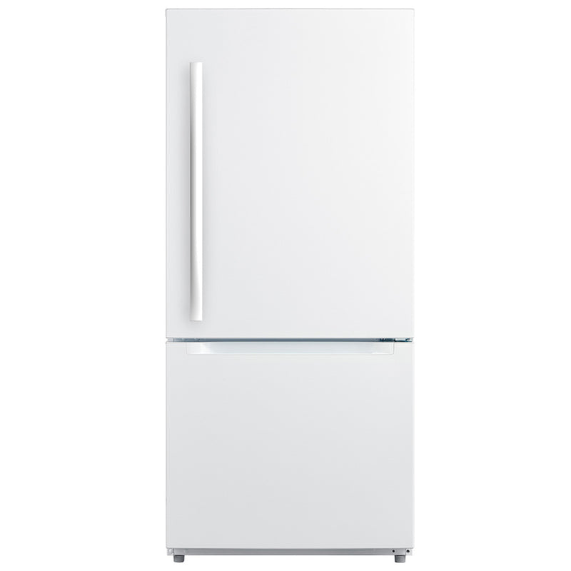 GE - 29.5 Inch 18.6 cu. ft Bottom Mount Refrigerator in White - MDE19DTNKWW