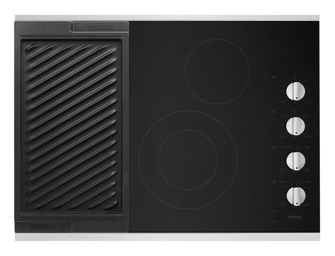 Maytag - 30.8125 inch wide Electric Cooktop in Stainless - MEC8830HS