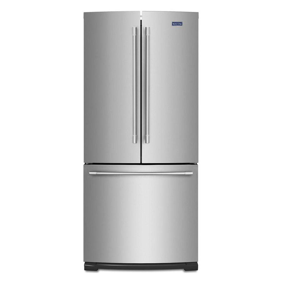 Maytag - 30.1 Inch 19.7 cu. ft French Door Refrigerator in Stainless - MFB2055FRZ