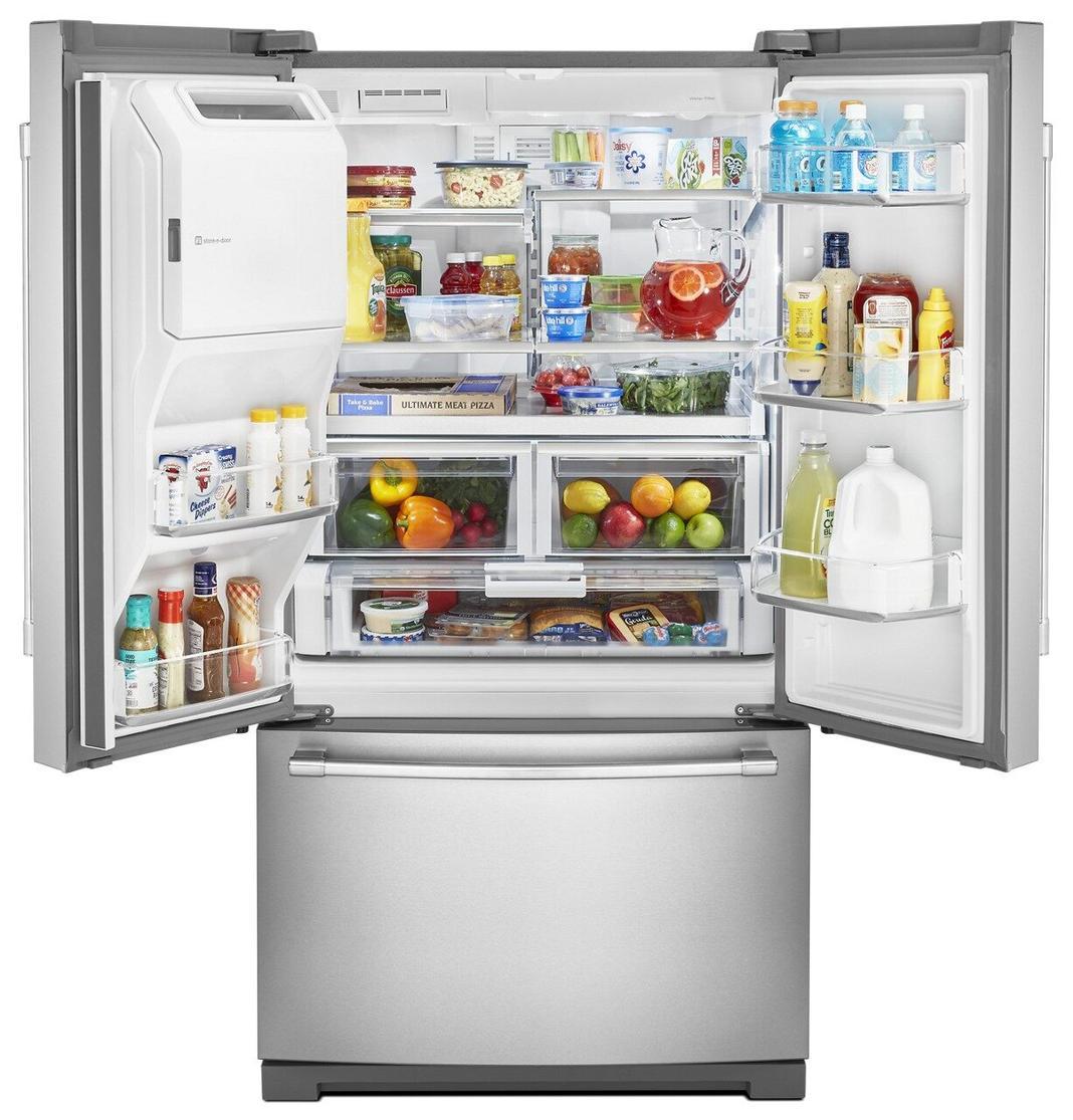 Maytag - 35.69 Inch 27 cu. ft French Door Refrigerator in Stainless - MFT2772HEZ