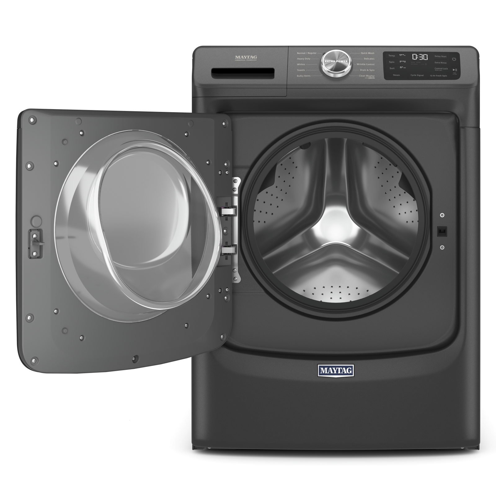 Maytag - 5.2 cu. Ft  Front Load Washer in Black - MHW5630MBK