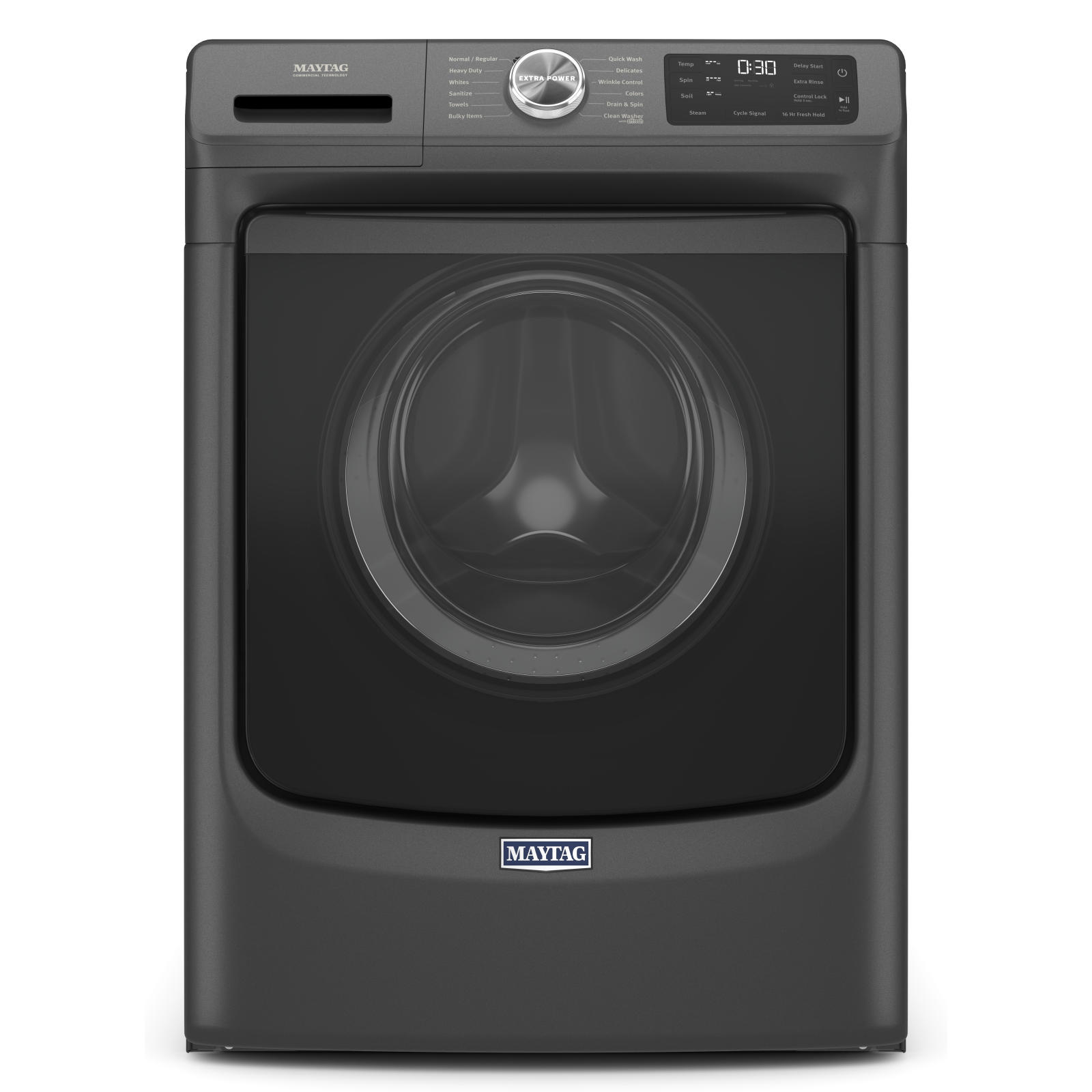 Maytag - 5.5 cu. Ft  Front Load Washer in Black - MHW6630MBK
