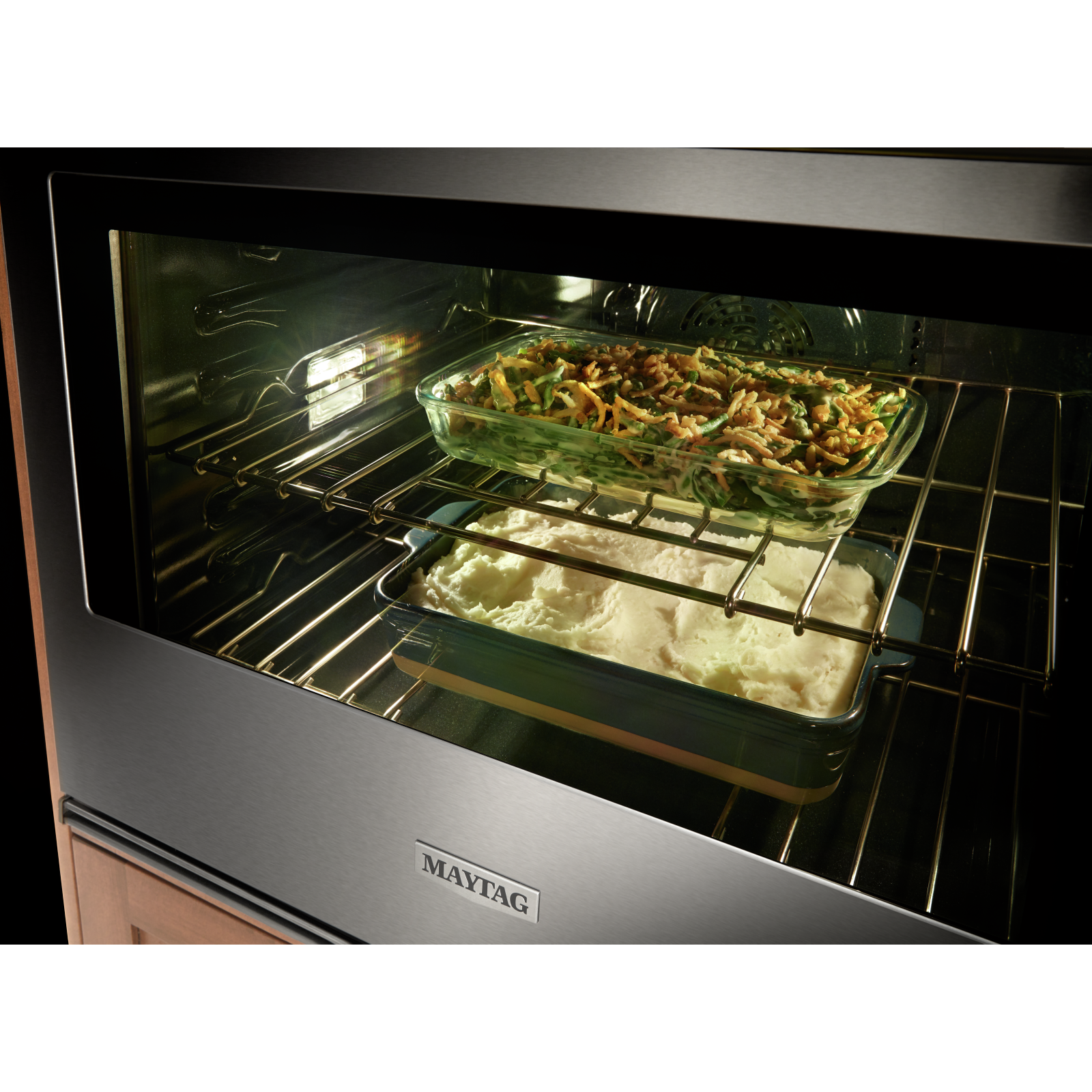 Maytag - 6.4 cu. ft Combination Wall Oven in Stainless - MOEC6030LZ